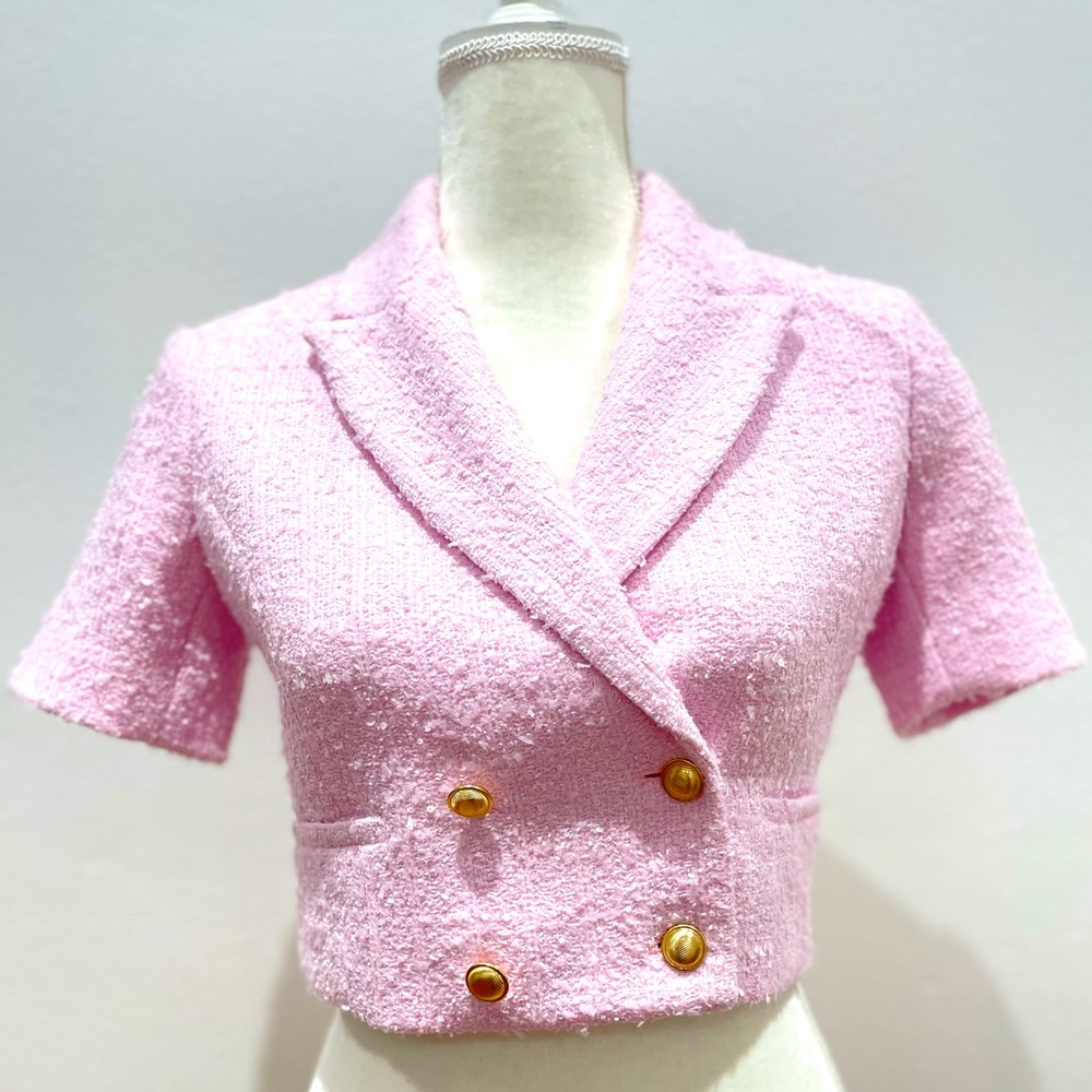 Express Tweed Baby Pink Blazer
